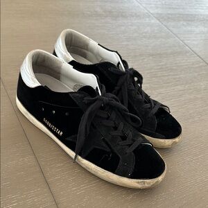 Golden Goose Black Velvet Sneakers